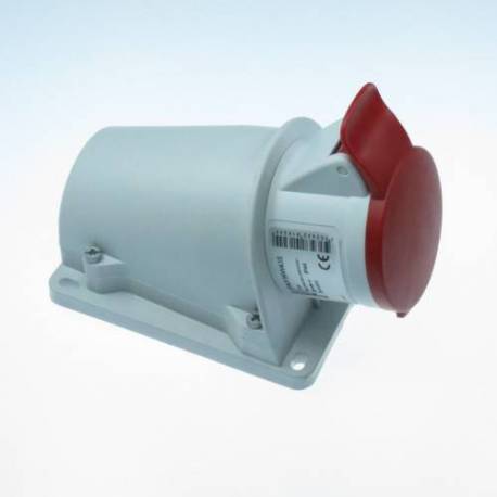Base socket protruding inclined 16A red 3P+N+T 380V-415V