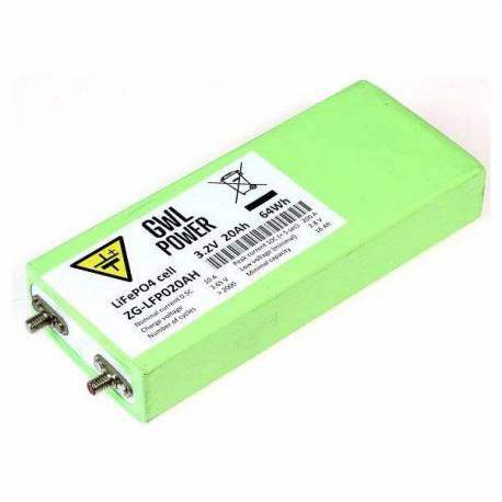 Cellule Lithium LiFePO4 20Ah 3.2V boitier aluminium