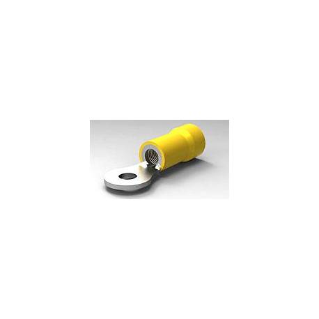 Crimp 4mm yellow ring terminal for 6mm2 cable