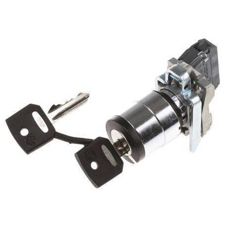 Bouton tournant à serrure 455, 2 fixes, retrait dans les 2 positions, V1- V2