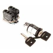 Bouton tournant à serrure 455, 3 fixes, retrait dans les 3 positions, V1-V2-V3