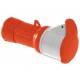 Female 32A 400V plug RED 3P+N+T
