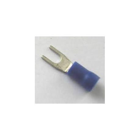 Cosse à fourche isolée L 4mm câble 2.5mm2 bleue