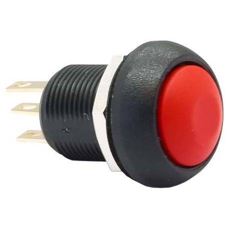 Bouton poussoir étanche rouge D13mm NO-NC