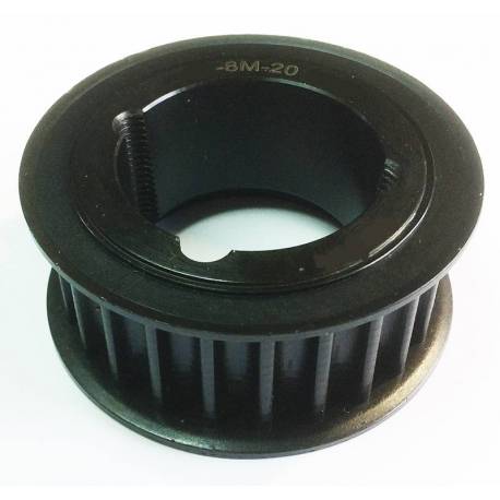 Poulie HTD 20mm 22 dents acier avec flasque 22-8M-20-F TL 1008