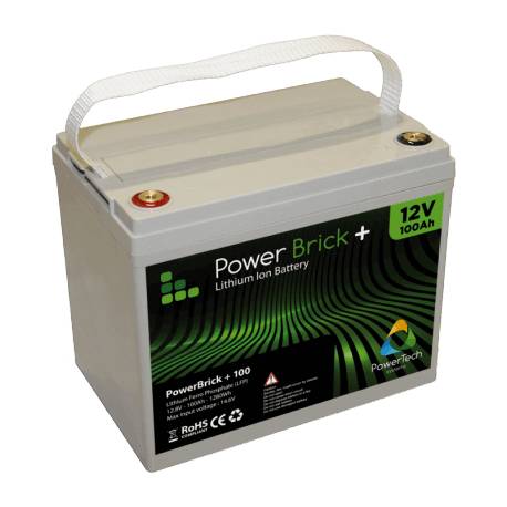 12V – 100Ah Lithium battery – PowerBrick+