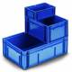 Stacking container 60 liters plastic blue